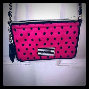 🐞 Betsey Johnson Pink & White Crossbody Bag 🐞